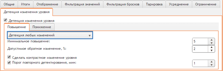 детекция любых изменений_список параметров